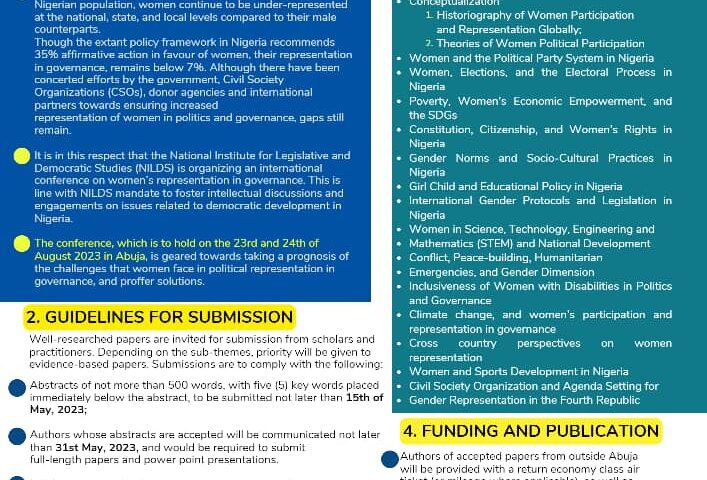 NILDS International Women Conference: Call for Conference Abstracts and Papers
