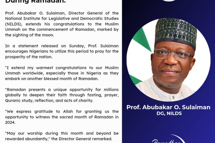 NILDS’ Boss Urges Muslims to Pray for Economic Growth During Ramadan